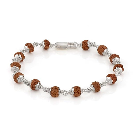925 Silver Rudraksh Bracelet for Men and Women, 6.5 MM Beads, Unisex Design, Spiritual Accessory, Daily Wear, Gift (Rudraksh Bracelet)