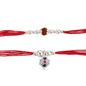 Original Silver Couple Rakhi Set for Bhai Bhabhi | Rudraksha & Silver CZ Lumba Rakhi | Red Cotton Thread | Traditional Raksha Bandhan Gift | Combo Pack