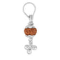 925 Silver Rudraksh Pendant with Hook for Men & Women | Natural 7 MM Rudraksha Bead | Religious Silver Pendant | Lightweight Daily Wear | Pendant with Bead Cap & Dangle