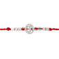 Original Silver Om Rakhi for Brother | Red Handwoven Cotton Thread Rakhi | Traditional Raksha Bandhan Bracelet | Spiritual Silver Rakhi Gift
