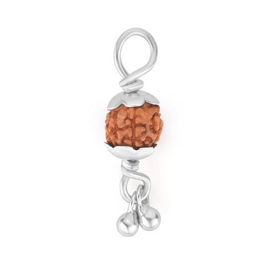 925 Silver Rudraksh Pendant for Men & Women | Natural Rudraksha Bead 7.5 MM | Lightweight Religious Pendant | Silver Finish | Daily Wear | Bead Cap & Dangle