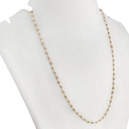 925 Silver Tulsi Beads Mala Chain for Men & Women | 24 Inch | 2 mm Beaded Necklace | Pure Silver Religious Chain | Lightweight Daily Wear | Made in India