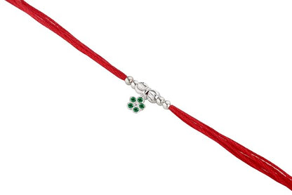 Original Silver Bhabhi(Lumba) Rakhi for Women | Designer Lumba Rakhi with Red Sacred Thread | Traditional Rakshabandhan Gift for Bhabhi & Sister-in-Law
