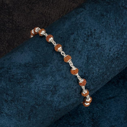 925 Silver Rudraksh Bracelet for Men and Women, 6.5 MM Beads, Unisex Design, Spiritual Accessory, Daily Wear, Gift (Rudraksh Bracelet)