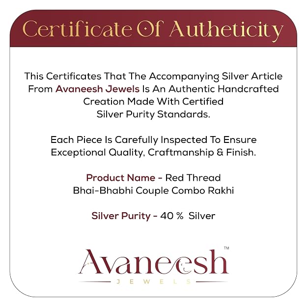 Original Silver Couple Rakhi Set for Bhai Bhabhi | Rudraksha & Silver Lumba Rakhi | Red Cotton Thread | Traditional Raksha Bandhan Gift | Combo Pack