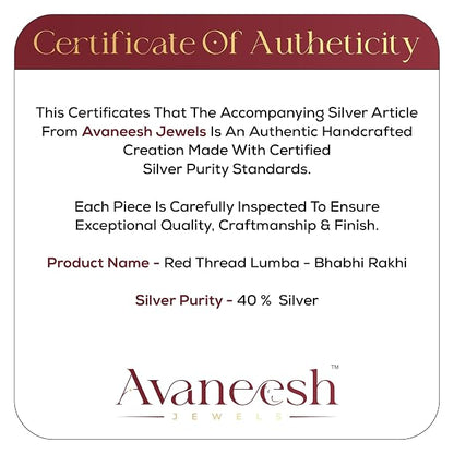 Original Silver Pink Bead Bhabhi(Lumba) Rakhi for Women | Designer Lumba Rakhi with Red Sacred Thread | Traditional Rakshabandhan Gift for Bhabhi & Sister-in-Law